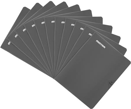 MINTRA LOT DE 10 Cahiers 90 gm agrafé couverture Poly 24x32 grands carreaux (seyes) 48 ou 96 pages assorties : Des cahiers pratiques et colorés pour une organisation optimale (48 pages, Gris foncé)