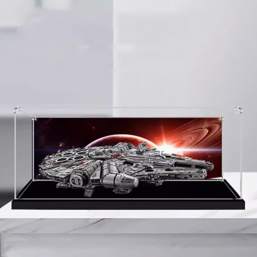 Acryl Vitrine Box Kompatibel Lego 75192 Ultimate Millennium Falcon Modell, Schutz, Staubdichte Vitrine Geschenkmodell, Transparent, Kompatibel mit Lego (nur Vitrine) (Horizontal)