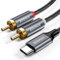 ZOOAUX USB C to RCA Audio Cable, Type C to 2RCA Male Jack Plug Adapter Car Auxiliary Stereo Speaker Amp Cord Compatible with iPhone 16 15, Samsung S23, Pixel 7 Pro, DVD, Amplifier, Speaker, 4FT