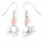Barbie Boucles d´Oreilles Drop Silhouette & Rose Quartz (Argent Sterling)