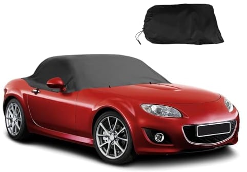 Halbgarage für Mazda MX-5 MK1 NA MK2 NB MK2.5 1989-2023, 300D Oxford wasserdichte Autoabdeckung UV-Schutz Staubdichte Abdeckung vor Sonne EIS Frost Schnee für MK1 NA MK2 NB MK2.5