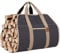 GoCampDirect Kaminholzträger mit Griffen, 99 x 45,7 cm, gewachstes Segeltuch, Kaminholztasche, wasserabweisend, für Camping, Innenbereich, Grau