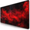 TITANWOLF - XXL Speed Gaming Mauspad 900 x 400mm - XXL Mousepad - Tischunterlage Large Size - verbessert Präzision und Geschwindigkeit - Red Smoke