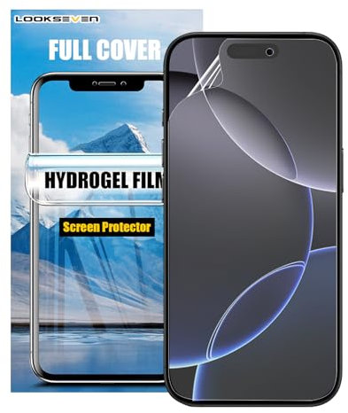 LOOKSEVEN 3 Pack Hydrogel Film Transparent Soft TPU Screen Protector Compatible with iPhone 16 Pro Max High Sensitivity Protective Film (Not Tempered Film)