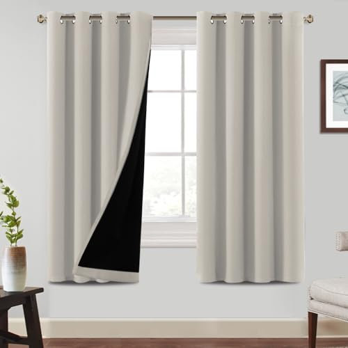 BellaHills Tende Oscuranti per Interni Tende Termiche per Soggiorno 2 Pezzi, Tenda Oscurante ad Anelli Tende Camera da Letto Moderne L140 x A175 cm, Pietra Pomice