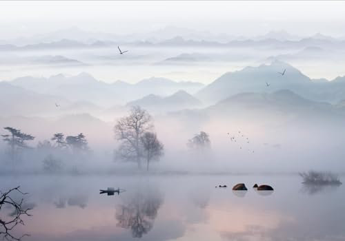 Papier Peint Panoramique Paysage Bleu De Chine Papier Peint Chambre Adulte Papier Peint Panoramique Enfant Papier Peint Salon Décoratif Papier Peint Intissé 210x140cm