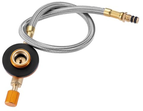 Aupoko Gas Stove Adapter Hose 0.33m, Portable Gas Bottle Pipe Connector Regulator Burner Flexible Furnace Switch Gas Stove Adapter for Camping, Picnic Stove
