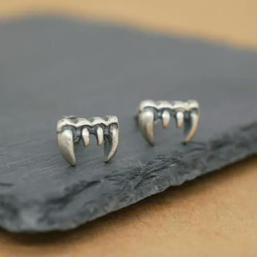 925 Sterling Silber Herren Damen Zombie Vampirzähne Zahn Ohrringe A1601-1 Paar