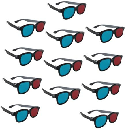20 Stück Stereoskopische 3D-Brille aus Kunststoff, Rot Blau