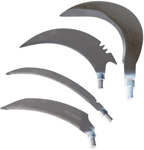 Bustlwor 4 Stück Doppelsense aus Manganstahl, Räumsichel, Mehrzweck-Garten-Jäten-Gras-Sichel, zum Entfernen von Wasserpflanzen (Einzelschneidkopf)