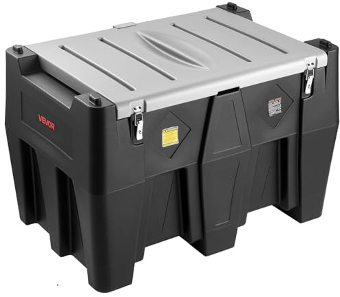 VEVOR Serbatoio per Diesel Portatile Capacità 484,5 Litri 140W, Serbatoio per Carburante con Pompa di Trasferimento Carburante Elettrica da 12 V Cavo Alimentazione 4 m, Nero