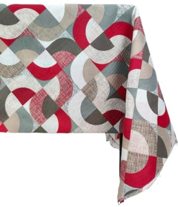 Tende Arredo Tessile - Tovaglia Cotone, Tovaglia Tavolo Rettangolare 140x140 Prodotto Italiano, Tovaglia Cucina Moderna ed Elegante Adatta per Tavoli 6 Posti, Facile da Lavare (Forme)