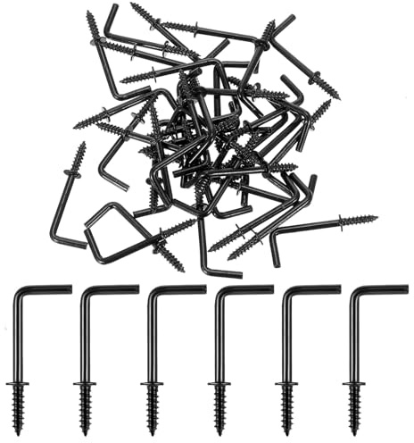 Bremorou 40 Stück L Haken Kleine Rechtwinklige Einschraubhaken Schraubhaken Schrauben Gerade Metall Hakenschrauben Mit Schlitz Bilderhaken für Haus Arbeitsplatz Büro Aufhängen