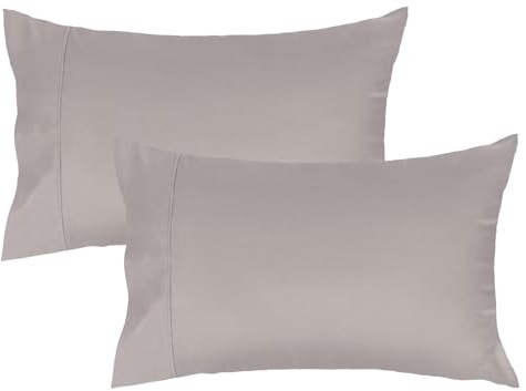 Lirex 2er Pack Satin Kissenbezug 40 x 60 cm - 100% Baumwolle Kissenbezüge,Superweicher Kopfkissenbezug, Hypoallergen, Kühlend, Oeko-TEX Zertifiziert, Grau