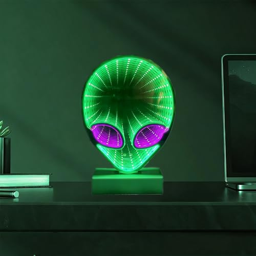 Alien Neonschild, USB/Batteriebetriebene Neon Schild, Coole Lustige LED Tischlampe Alien, ästhetische Dekoration für Kinderzimmer, Spielzimmer, Männerhöhle, Bar