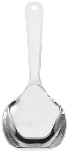 Cuillère de Service Inox en Acier Inoxydable, Manche Long Ergonomique | Design Profond Allongé, Argenté, Prise Confortable et Surface Lisse, Facile à Nettoyer Cuisine