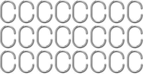 Croydex AK142141 Curtain Rings, Chrome, Suitable for shower rods up to 29mm in diameter (Pack of 2)
