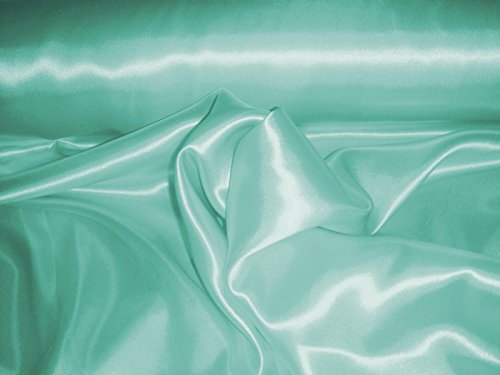Stoff-Kollektion - Satin Stoff Meterware aus Polyester - Polyestersatin Glänzend & Doppelseitig 150cm breit – Ideal zum Nähen von Kostümen, für Bekleidung, als Dekostoff etc. - Mint