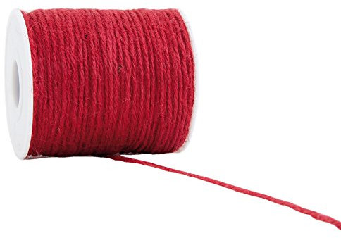 Red colour Natural Jute style cord string twine 2mm x 1 Metre cut from roll