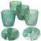 LS-LebenStil 4X Glas Teelichthalter Retro Petrol Türkis 7cm 4´er Set Kristall Ornament Teelicht-Gläser Windlicht-Halter Kerzenständer Tischdeko Kerzen Deko Kerzenhalter für Teelichter Hochzeit