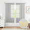 Jubilantex Juvenile Vorhang mit Schmetterling-Motiv, Metallic-Druck, Leinenstruktur, Voile, transparente Stangentasche für Kinder, Gardinen-Sets für Wohnzimmer, 2 Vorhänge, 132,1 x 160 cm, grau