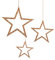 Oblique Unique® 3 Holz Sterne mit Glitzereffekt und Schnur für Weihnachten Weihnachtsbaum Christbaum Anhänger Christbaumschmuck Weihnachtsdeko Holz Deko - Farbe wählbar (Roségold)