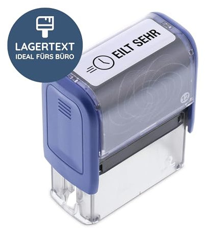 stempel-fabrik – “EILT SEHR” Selbstfärbestempel – Lagertextstempel zur Kennzeichnung von dringlichen Dokumenten, Akten uvm. – präziser Textstempel für alltägliche Büroabläufe (47 x 17 mm | 1 Zeile)