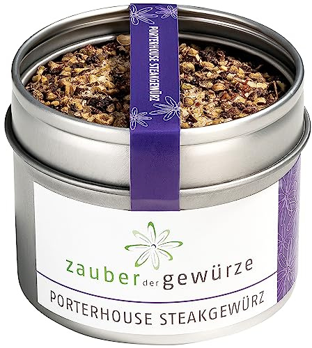 Zauber der Gewürze Porterhouse Steak Gewürz – Perfekte Würze für Porterhouse-, T-Bone- und Filet-Steaks, ideal für saftige Steaks, 75 g
