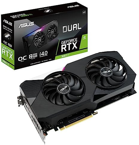 ASUS Dual NVIDIA GeForce RTX 3060 Ti V2 OC Edition Gaming Graphics Card (PCIe 4.0, 8GB GDDR6 memory,