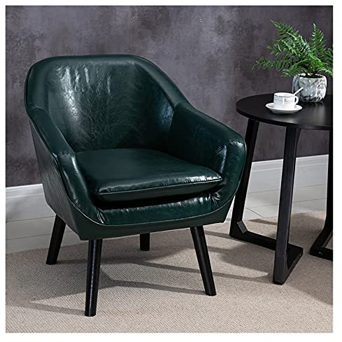 DUNAKE Relaxsessel Fernsehsessel Einzelsofa Ruhesessel,Einzelsofa bequem gepolsterter 47cm Sitz, Zuhause, Schlafzimmer, Balkon, Garten, Büro, bequem und langlebig (Color : Green 1)