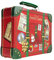 MediMuc Reisekoffer Santa - Keksdose mit bunten Stickern, Griff und Schnappschloss - lebensmittelecht - Vol. 2,0l - Maße: (L x B x H): 20,7 x 16,0 x 6,2cm