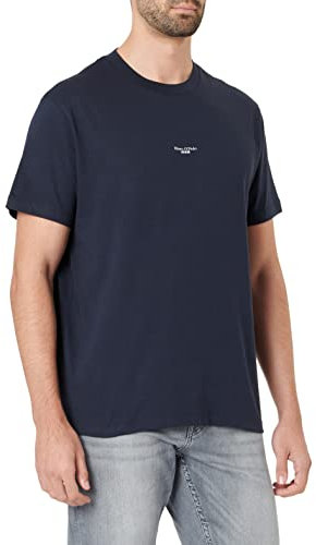 Marc O'Polo Denim Herren T-Shirt aus Bio-Baumwolle mit Rundhalsausschnitt, Blau (True Navy), S