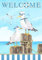 Texupday Willkommen Sailor Möwe Dekoration Sommer Meer Garten Flagge Urlaub Party Strand Küste Outdoor Hof Flagge 30,5 x 45,7 cm