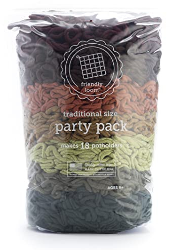 friendly loom Quality Cotton Weaving Loops in Earthtone Inspired Colors – 7” Traditional Size | Weave 18 Functional Potholders | Made in the USA