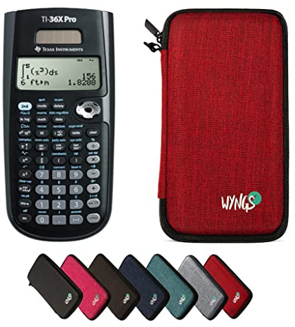 TEXAS INSTRUMENTS CALCUSO Sparpaket: TI 36 X Pro wissenschaftlich-technischer Rechner + WYNGS Schutztasche rot Erweiterte von