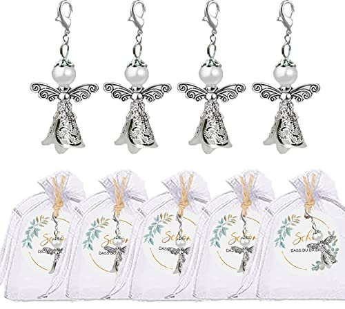 36 Stück Schutzengel set Organza Beutel und Geschenkanhänger SCHÖN DASS DU DA BIST für Hochzeit Konfirmation Geburtstag Weihnacht Taufe Kommunion Gastgeschenke