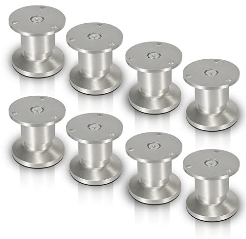 Gimisgu Aluminium Möbelfüße 8er Set,Runde Möbelfuß Sockelfuß,Höhe 60mm,Höhenverstellbar:15mm,Belastbar bis 250 Kg,Geeignet für Sofa, Bett, Nachttisch, Schrank