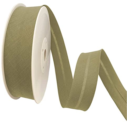 TEXTEX = 20 mm Breites Schrägband. 50% Baumwolle und 50% Polyester. Stück von 10m - (Olivengrün)