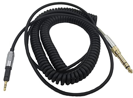 Yaowanguan Aufgerollt Kabel für Audio-Technica ATH-M70X M50X M40X Kopfhörer, Ersatz-Audiokabel mit 6,35mm Adapter, Verlängerung auf 5m/16,4fts, 3,5mm/6,35mm Stecker auf 2,5mm Stecker