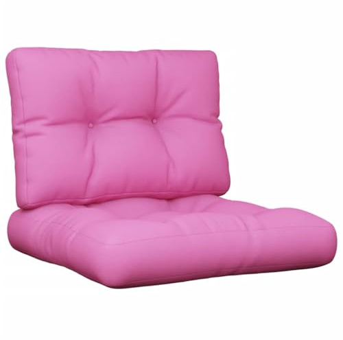 vidaXL Palettenkissen 2-TLG., Palettenauflage für Europaletten, Palettenpolster Palettensofa Outdoor Indoor, Sitzkissen Rückenkissen, Rosa Stoff