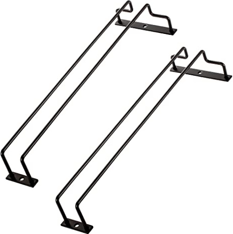 Dianoo 35,5 cm schwarzes Weinglasregal, unter dem Regal, Weinglashalter, hängende Stielgläser für Schrank, Küche, Bar, 2 Stück