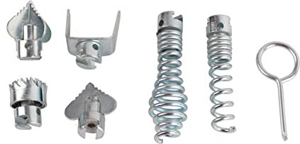 ANKROYU 7 Pièces Robustes 16 Mm En Acier Au Manganèse Pour Déboucheur De Canalisation Robuste à Ressort Pour Dragage De Canalisation Têtes De Coupe Détachables Pour un Débouchage Efficace