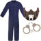 Adults Cannibal Doctor Costume - Medium - Navy Blue Boiler Suit, Fake Handcuffs and Brown Restraint Mask - Adults Halloween TV Film Fancy Dress Costume