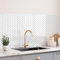 Yullpaper Vinilo Sazulejos Adhesivos Cocina Blanco Baldosas Adhesivas Pared Azulejos Adhesivos Baño Decoración Cocina Flexibles Losetas Autoadhesivas 3D Blanco Vinilo Pared Cocina 10 Piezas, 30 x 30cm