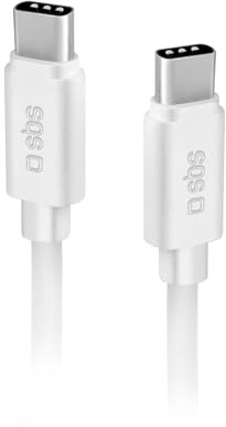 SBS 1,5 m langes, verwicklungsfreies Ladekabel und Datenkabel mit 2 USB-C-Anschlüssen, kompatibel mit iPhone 15, Samsung, Huawei, Xiaomi, Tablet, Laptop