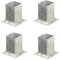 Onlywood Staffe a bicchiere per fissaggio pali legno con sezione quadrata 7 x 7 cm in Metallo Zincato – Supporto Pali Quadrati in Confezioni Risparmio da 4 pezzi