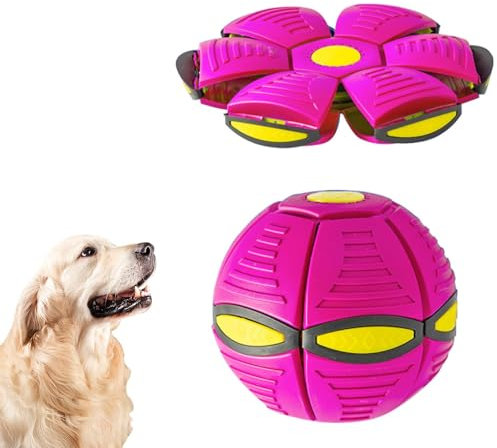 Usper New UFO Pet Flying Saucer Ball, Dog Pet Toy Flying Saucer Ball, Portable Flying Toys Pet Balls Bite Resistant Dogs Training Ball, Safety Interesting Dog Toy Ball for Outdoor Playing