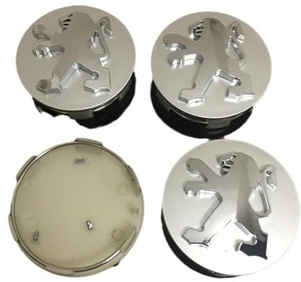 4 Pièces Cache-moyeux pour Peugeot 107 108 206 207 207 CC 208 307 307 CC 308 308 CC 406 407 60MM,enjoliveurs de Jante Enjoliveurs de Roue Enjoliveurs Couvre-moyeux de Roue,A