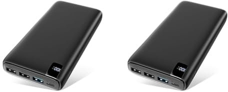 A ADDTOP Power Bank 26800mAh, 22,5W Powerbank USB C Externer Akku mit PD 20W Power Delivery, Tragbares Ladegerät mit 4 Ports kompatibel mit Smartphone, Tablets und mehr (Packung mit 2)