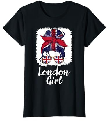 London Girl, London Girls, drapeau britannique UK Lass T-Shirt